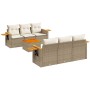 7-teiliges Gartensofa-Set und beigefarbene synthetische Rattankissen von , Gartensets - Ref: Foro24-3259034, Preis: 567,94 €,...