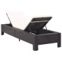 Sun lounger with black synthetic rattan cushion by vidaXL, Loungers - Ref: Foro24-46234, Price: 143,58 €, Discount: %