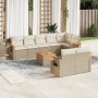 9-piece garden sofa set with beige synthetic rattan cushions by , Garden sets - Ref: Foro24-3259398, Price: 719,62 €, Discoun...