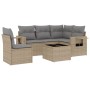 Gartensofa-Set mit Kissen, 6-teilig, beiges synthetisches Rattan von , Gartensets - Ref: Foro24-3252516, Preis: 488,24 €, Rab...