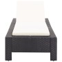 Sun lounger with black synthetic rattan cushion by vidaXL, Loungers - Ref: Foro24-46234, Price: 143,58 €, Discount: %