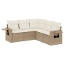 Gartensofa-Set mit Kissen, 5-teilig, beiges synthetisches Rattan von , Gartensets - Ref: Foro24-3252485, Preis: 476,96 €, Rab...