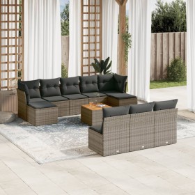 11-teiliges Gartensofa-Set und graue synthetische Rattankissen von , Gartensets - Ref: Foro24-3223869, Preis: 634,35 €, Rabat...