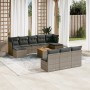 11-piece garden sofa set and gray synthetic rattan cushions by , Garden sets - Ref: Foro24-3223869, Price: 617,22 €, Discount: %