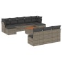 11-piece garden sofa set and gray synthetic rattan cushions by , Garden sets - Ref: Foro24-3223869, Price: 617,22 €, Discount: %