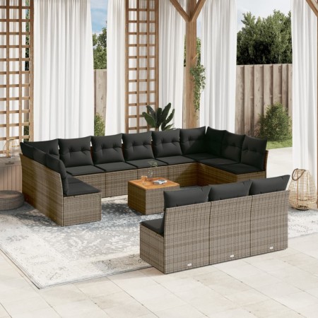 14-piece garden sofa set with gray synthetic rattan cushions by , Garden sets - Ref: Foro24-3223904, Price: 896,83 €, Discoun...