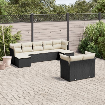 8-teiliges Gartensofa-Set und schwarze synthetische Rattankissen von , Gartensets - Ref: Foro24-3250145, Preis: 532,61 €, Rab...