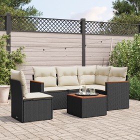 6-teilige Gartensofagarnitur und schwarze synthetische Rattankissen von , Gartensets - Ref: Foro24-3258381, Preis: 369,46 €, ...