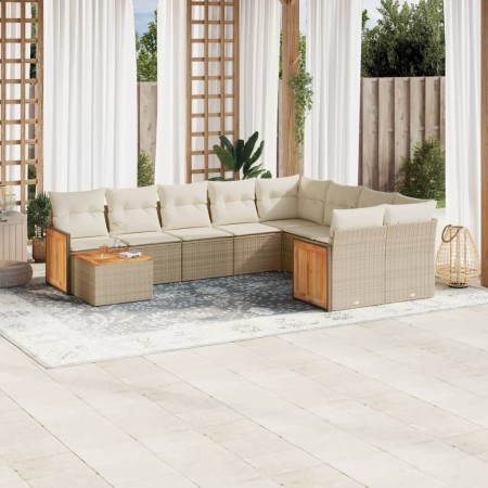 Garden sofa set with beige cushions 10 pieces synthetic rattan by , Garden sets - Ref: Foro24-3260399, Price: 834,28 €, Disco...