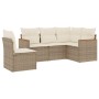 Garden sofa set with cushions 5 pieces beige synthetic rattan by , Garden sets - Ref: Foro24-3258376, Price: 447,28 €, Discou...