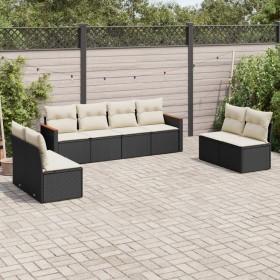 8-teiliges Gartensofa-Set und schwarze synthetische Rattankissen von , Gartensets - Ref: Foro24-3258290, Preis: 435,21 €, Rab...