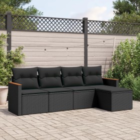 5-teiliges Gartenmöbel-Set und schwarze synthetische Rattankissen von , Gartensets - Ref: Foro24-3258317, Preis: 352,99 €, Ra...