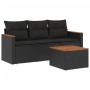 4-piece garden sofa set with black synthetic rattan cushions by , Garden sets - Ref: Foro24-3258163, Price: 282,28 €, Discoun...