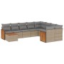 Gartensofa-Set mit beigen Kissen, 10-teilig, synthetisches Rattan von , Gartensets - Ref: Foro24-3260400, Preis: 734,31 €, Ra...