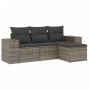 4-piece garden sofa set and gray synthetic rattan cushions by , Garden sets - Ref: Foro24-3254807, Price: 307,16 €, Discount: %