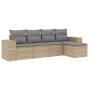 Gartensofa-Set mit Kissen, 5-teilig, beiges synthetisches Rattan von , Gartensets - Ref: Foro24-3254826, Preis: 396,09 €, Rab...