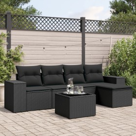 6-piece garden sofa set and black synthetic rattan cushions by , Garden sets - Ref: Foro24-3254832, Price: 438,15 €, Discount: %