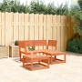 Garden sofa set 3 pieces solid pine wood wax brown by , Garden sets - Ref: Foro24-3216987, Price: 265,33 €, Discount: %