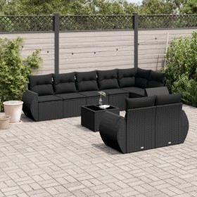 8-piece garden sofa set and black synthetic rattan cushions by , Modular outdoor sofas - Ref: Foro24-3221624, Price: 660,13 €...