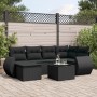 7-piece garden dining set and black synthetic rattan cushions by , Modular outdoor sofas - Ref: Foro24-3221664, Price: 455,57...