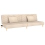 2-seater sofa bed with two pillows in cream fabric by , Sofas - Ref: Foro24-375890, Price: 238,99 €, Discount: %