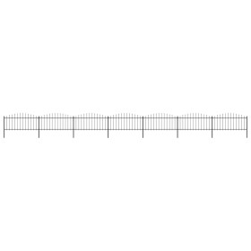 Garden fence with black steel spearhead (0.5-0.75)x11.9m by vidaXL, fence panels - Ref: Foro24-277709, Price: 402,10 €, Disco...