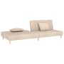 2-seater sofa bed with two pillows in cream fabric by , Sofas - Ref: Foro24-375890, Price: 238,99 €, Discount: %