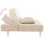 Sofá cama de 2 plazas con dos almohadas tela color crema de , Sofás - Ref: Foro24-375890, Precio: 239,22 €, Descuento: %