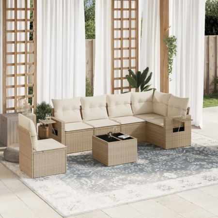 7-piece garden sofa set and beige synthetic rattan cushions by , Garden sets - Ref: Foro24-3252575, Price: 577,99 €, Discount: %