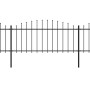 Garden fence with black steel spearhead (0.5-0.75)x11.9m by vidaXL, fence panels - Ref: Foro24-277709, Price: 402,10 €, Disco...