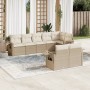 Gartensofa-Set mit beigen Kissen 8 Stück PE-Rattan von , Gartensets - Ref: Foro24-3252755, Preis: 719,59 €, Rabatt: %