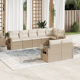 Garden sofa set with beige cushions 8 pcs PE rattan by , Garden sets - Ref: Foro24-3252755, Price: 668,99 €, Discount: %