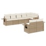 Gartensofa-Set mit beigen Kissen 8 Stück PE-Rattan von , Gartensets - Ref: Foro24-3252755, Preis: 719,59 €, Rabatt: %