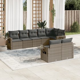 Set de sofás de jardín 8 pzas y cojines ratán sintético gris de , Conjuntos de jardín - Ref: Foro24-3252757, Precio: 656,56 €...