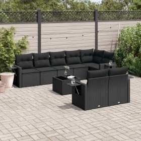 8-teiliges Gartensofa-Set und schwarze synthetische Rattankissen von , Gartensets - Ref: Foro24-3252762, Preis: 762,58 €, Rab...