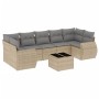 Gartensofa-Set mit beigen Kissen 8 Stück PE-Rattan von , Gartensets - Ref: Foro24-3253476, Preis: 580,99 €, Rabatt: %