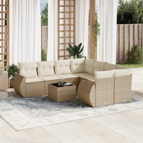 9-teiliges Gartensofa-Set mit beigen synthetischen Rattankissen von , Gartensets - Ref: Foro24-3253495, Preis: 795,99 €, Raba...