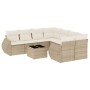 Set de sofás de jardín 9 pzas con cojines ratán sintético beige de , Conjuntos de jardín - Ref: Foro24-3253495, Precio: 843,8...