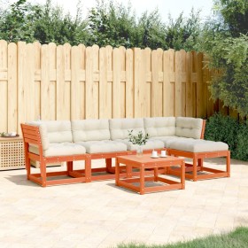 5-piece garden sofa set with wax-brown pine wood cushions by , Garden sets - Ref: Foro24-3217012, Price: 552,50 €, Discount: %