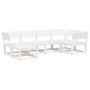 Gartensofa-Set 6-teilig aus massivem weißem Kiefernholz von , Gartensets - Ref: Foro24-3217031, Preis: 526,98 €, Rabatt: %