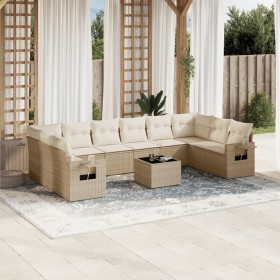 11-teiliges Gartensofa-Set mit beigen synthetischen Rattankissen von , Gartensets - Ref: Foro24-3253015, Preis: 796,48 €, Rab...