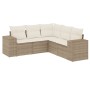 Gartensofa-Set mit Kissen, 5-teilig, beiges synthetisches Rattan von , Gartensets - Ref: Foro24-3254885, Preis: 493,90 €, Rab...