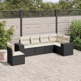 6-piece garden sofa set and black synthetic rattan cushions by , Garden sets - Ref: Foro24-3222625, Price: 425,40 €, Discount: %