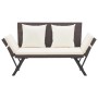 Garden bench with brown synthetic rattan cushions 176 cm by vidaXL, garden benches - Ref: Foro24-46231, Price: 227,15 €, Disc...