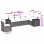 6-teiliges Gartensofa-Set und schwarze synthetische Rattankissen von , Gartensets - Ref: Foro24-3222625, Preis: 435,06 €, Rab...