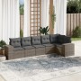 6-piece garden furniture set and gray synthetic rattan cushions by , Garden sets - Ref: Foro24-3222589, Price: 428,73 €, Disc...