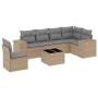 7-teiliges Gartensofa-Set und beigefarbene synthetische Rattankissen von , Gartensets - Ref: Foro24-3222638, Preis: 519,76 €,...