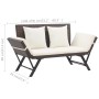 Garden bench with brown synthetic rattan cushions 176 cm by vidaXL, garden benches - Ref: Foro24-46231, Price: 227,15 €, Disc...