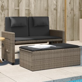 Gartenliege mit grauen synthetischen Rattankissen von , Gartenbänke - Ref: Foro24-365819, Preis: 282,28 €, Rabatt: %