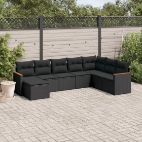 8-teiliges Gartensofa-Set und schwarze synthetische Rattankissen von , Gartensets - Ref: Foro24-3258646, Preis: 527,06 €, Rab...